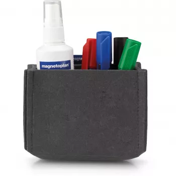Portalápices magnético magnetoplan magnetoTray Medium gris de fieltro, magnético, fabricado con 100% botellas de PET recicladas 1227701
