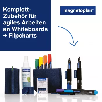 MAGNETOPLAN HOLTZ Whiteboard Essentials Kit azul - borrador y bandeja magnética (1230914)