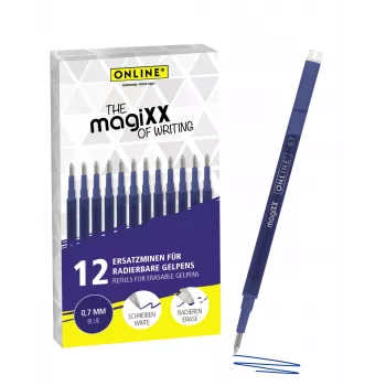 ONLINE magiXX recambios de gel azul 0,7 mm medio pack de 12 (40167)