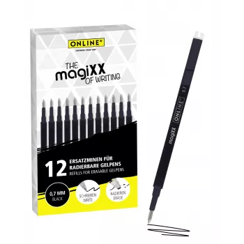 ONLINE magiXX recambio de gel negro 0,7 mm 12 uds. (40168)