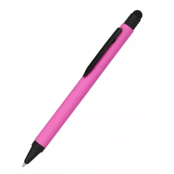 ONLINE SCHREIBGERÄTE ALU stylus bolígrafo rosa con tinta azul, carcasa de aluminio, stylus capacitivo, mecanismo de pulsación, recargable, 1 unidad (32117/3D)