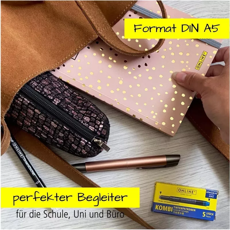 ONLINE Bullet Journal Spotlights Rose A5 punteado tapa blanda multicolor 70042