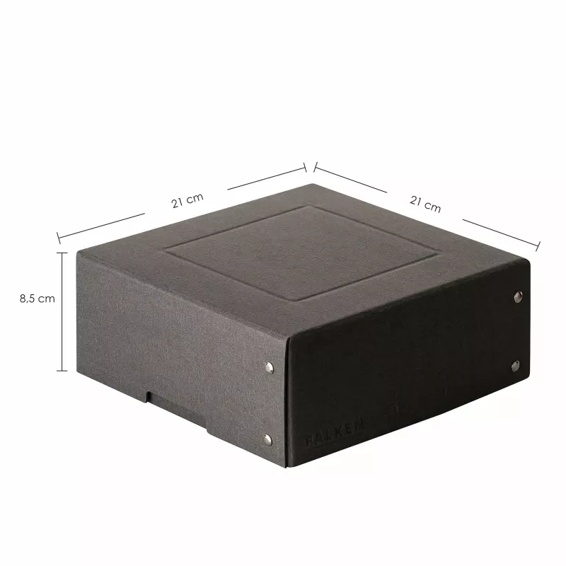 FALKEN PURE caja de almacenamiento 200x200mm para 1050 hojas, negra, 21x21x8,5 cm 22001752000F