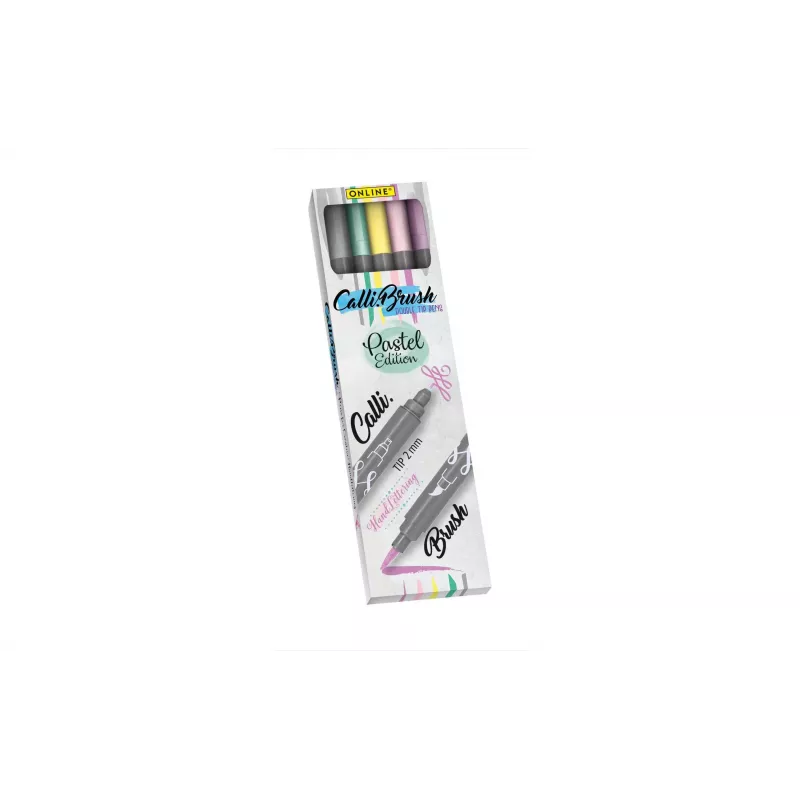 ONLINE USV 5 ONLINE® Calli.Brush Double Pastel Rotuladores pincel colores surtidos (19079)