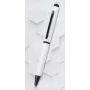 ONLINE SCHREIBGERÄTE Hexagon Stylus Bolígrafo, carcasa blanca, tinta azul, stylus capacitivo, mecanismo giratorio, aluminio, 1 ud. (21031/3D)