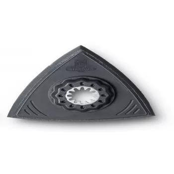 FEIN 63806141220 Almohadilla de lijado triangular para multitools oscilantes, 80 mm, velcro, sin perforar, negra