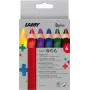 LAMY 3plus Lápices de colores, set de 6, ergonómicos triangulares, extra gruesos mina irrompible, colores surtidos 1222002