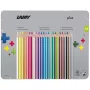 LAMY Dreikant plus Lápices de colores, 24 colores diferentes, forma triangular ergonómica, superficie mate, lata metálica 1222010
