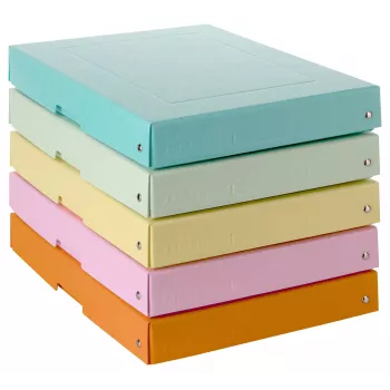 FALKEN PURE caja de almacenamiento 500 hojas pastel surtido 24 x 32 x 4 cm, 5 uds. 22001952000F