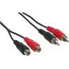 Good Connections cable de extensión de audio estéreo 2x RCA conector macho a 2x RCA conector hembra, 1,5 m, negro AS-2CV2