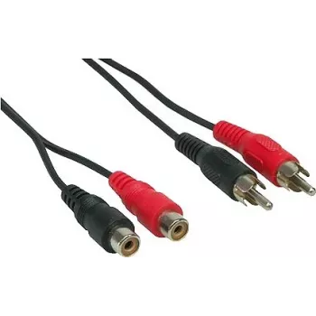 Good Connections cable de extensión de audio estéreo 2x RCA conector macho a 2x RCA conector hembra, 1,5 m, negro AS-2CV2
