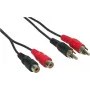 Good Connections cable de extensión de audio estéreo 2x RCA conector macho a 2x RCA conector hembra, 1,5 m, negro AS-2CV2