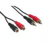 Good Connections cable de extensión de audio estéreo 2x RCA conector macho a 2x RCA conector hembra, 1,5 m, negro AS-2CV2