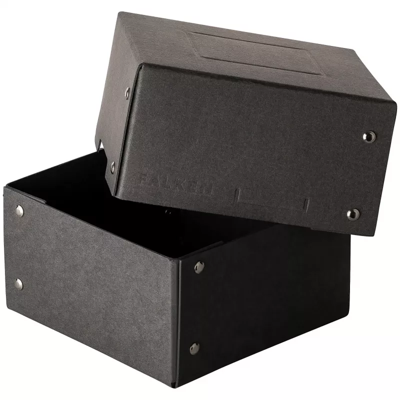 FALKEN PURE caja de almacenamiento 150x150 mm 1050 hojas negra 16,0 x 16,0 x 8,5 cm, 1 ud. (22001744000F)