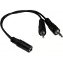 GoodConnections AD-35B2S adaptador en Y de audio 3,5 mm conector hembra estéreo a 2x RCA conector macho mono, 20 cm, niquelado, negro