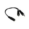 GoodConnections AD-35B2S adaptador en Y de audio 3,5 mm conector hembra estéreo a 2x RCA conector macho mono, 20 cm, niquelado, negro