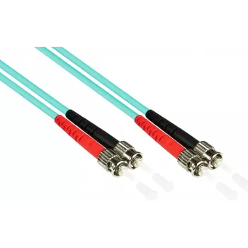 GoodConnections LW-815ST3 OM3 Cable de conexión de fibra óptica multimodo dúplex, ST/ST, 50/125, 15 m