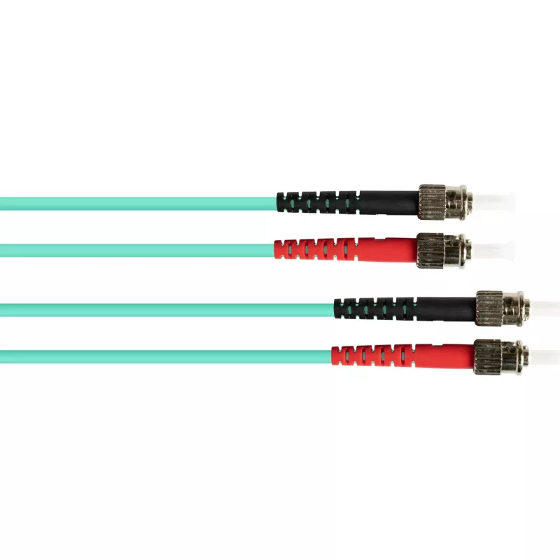 GoodConnections LW-815ST3 OM3 Cable de conexión de fibra óptica multimodo dúplex, ST/ST, 50/125, 15 m