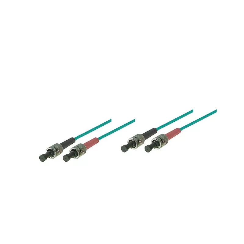 GoodConnections LW-815ST3 OM3 Cable de conexión de fibra óptica multimodo dúplex, ST/ST, 50/125, 15 m
