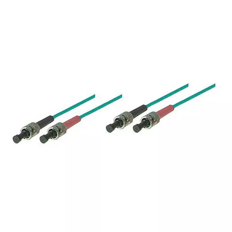 GoodConnections LW-815ST3 OM3 Cable de conexión de fibra óptica multimodo dúplex, ST/ST, 50/125, 15 m