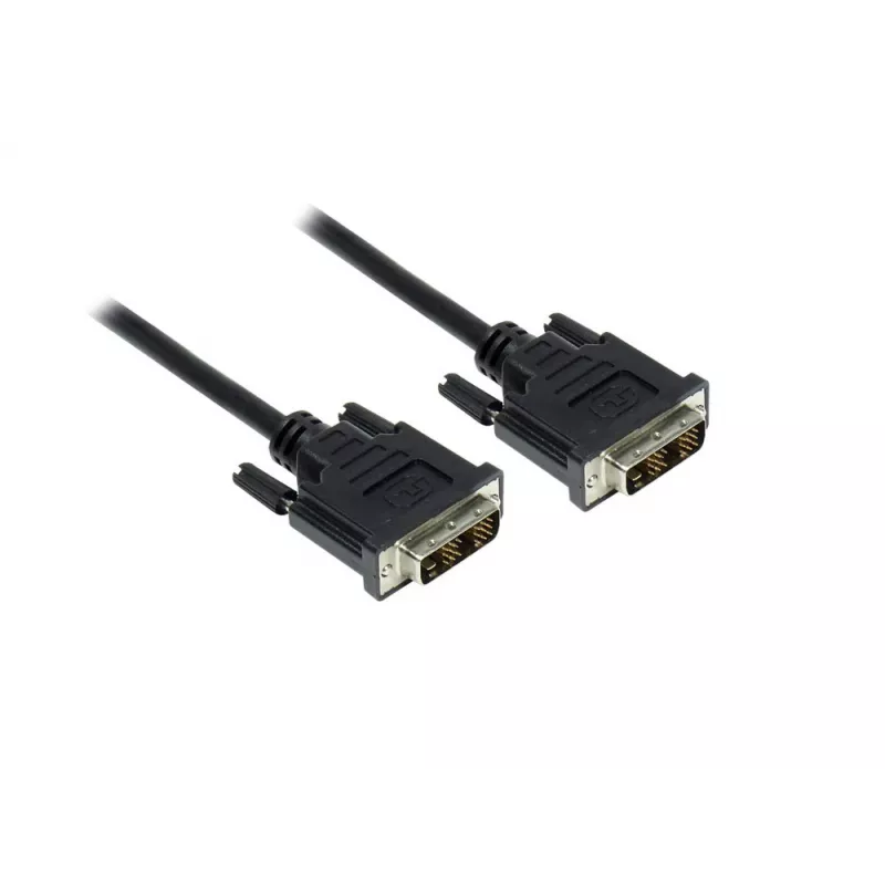 GoodConnections cable DVI-D Single Link 18+1 conector macho a conector macho, 1,8 m, negro, dorado, doble apantallado, HDCP, 1920x1200 4310-DD2
