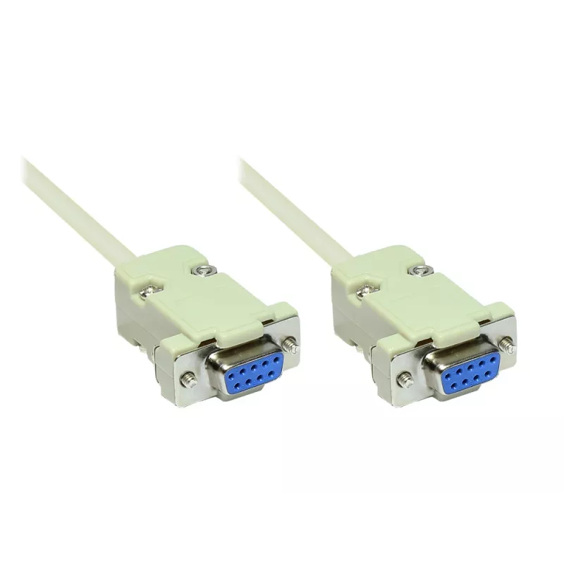 GoodConnections cable serie RS-232 DB9 conector hembra a DB9 conector hembra 1:1, 1,8 m 4609-FF2