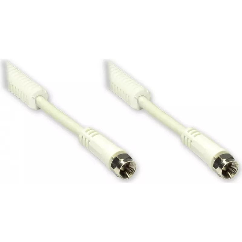 GoodConnections cable coaxial F-Type a F-Type con núcleo de ferrita, 100% apantallado, 2,5 m, blanco (S-FP25W)