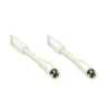 GoodConnections cable coaxial F-Type a F-Type con núcleo de ferrita, 100% apantallado, 2,5 m, blanco (S-FP25W)