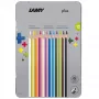 LAMY plus lápices de colores triangulares, estuche metálico de 12 piezas, forma triangular ergonómica, superficie mate, mina irrompible 1222009