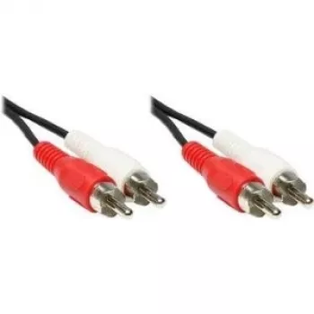 GoodConnections Cable de audio RCA estéreo, 2x conector RCA macho a 2x conector RCA macho, 1,5 m, negro 5901-D