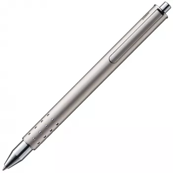 LAMY Swift Roller de tinta retráctil con clip, carcasa de metal, tinta negra media 1226052