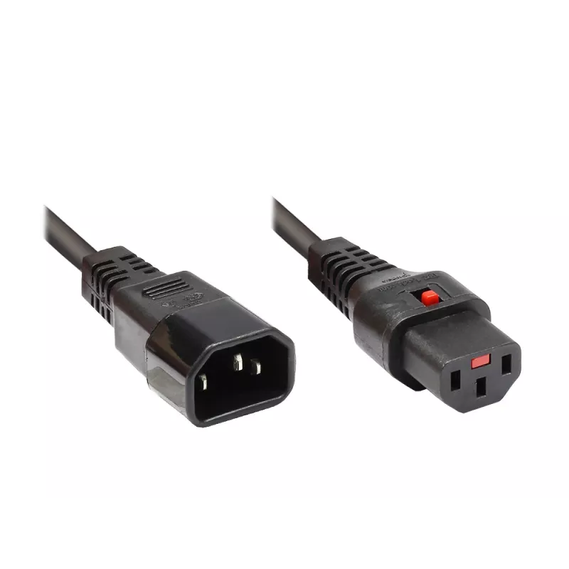 Good Connections Alcasa 1600-IEC10 cable de alimentación C14 a C13, macho/hembra, recto, 1 m, negro