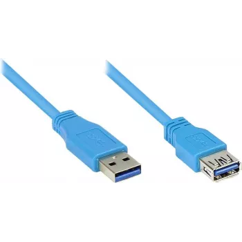 GoodConnections Cable de extensión USB 3.0 conector A macho a conector A hembra, azul, 1 m (2711-B01)