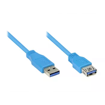 GoodConnections Cable de extensión USB 3.0 conector A macho a conector A hembra, azul, 1 m (2711-B01)