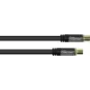 GoodConnections SmartFLEX Cable de antena, conector coaxial IEC macho a hembra, dorado, cuádruple apantallado, 120 dB, negro, 7,5 m (GC-M2056)