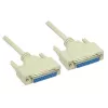 GoodConnections Cable módem nulo, DB25 hembra a DB25 hembra, 3m, niquelado, doble apantallado, negro 4030-3