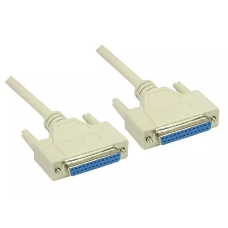 GoodConnections Cable módem nulo, DB25 hembra a DB25 hembra, 3m, niquelado, doble apantallado, negro 4030-3