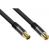 GoodConnections SmartFLEX Cable de antena, conector coaxial IEC macho a hembra, dorado, cuádruple apantallado, 120dB, negro, 10m (GC-M2057)