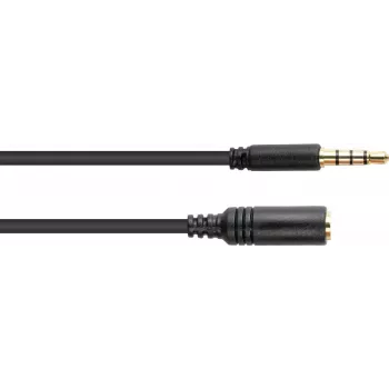 GoodConnections cable alargador TRRS de 3,5 mm de 4 polos, conector macho a conector hembra, 2 m, negro AS-35V4B2