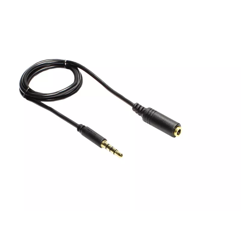 GoodConnections cable alargador TRRS de 3,5 mm de 4 polos, conector macho a conector hembra, 2 m, negro AS-35V4B2