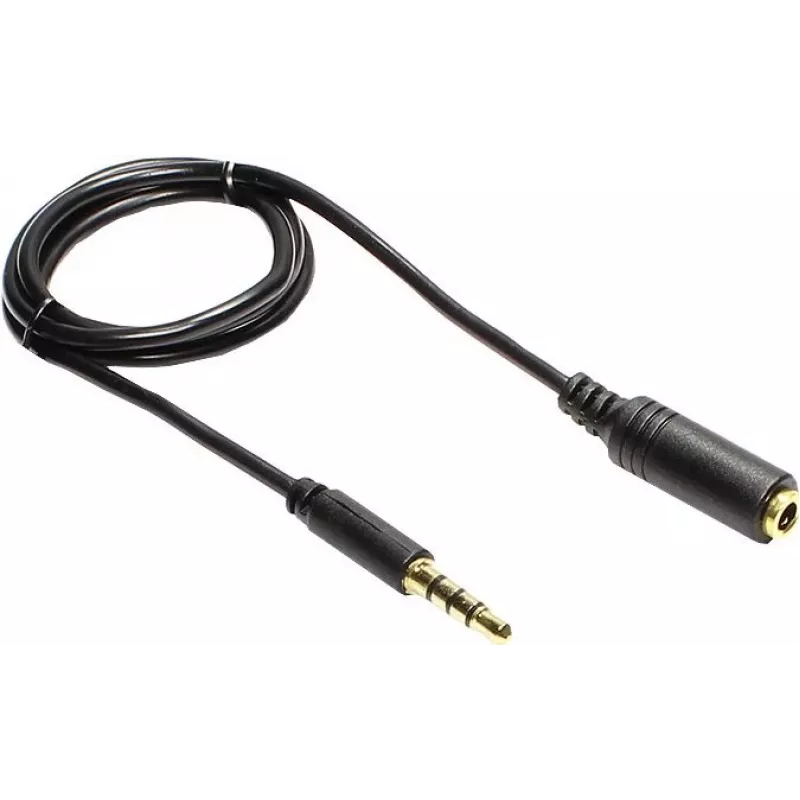 GoodConnections cable alargador de audio TRRS de 3,5 mm, conector macho a conector hembra, 5 m, negro AS-35V4B5