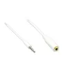 GoodConnections cable alargador de audio TRRS de 3,5 mm de 4 polos, conector macho a conector hembra, blanco, 5 m AS-35V4W5