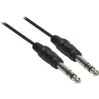 Good Connections cable de audio jack de 6,3 mm a jack de 6,3 mm, 1,5 m, niquelado, negro 1963-015