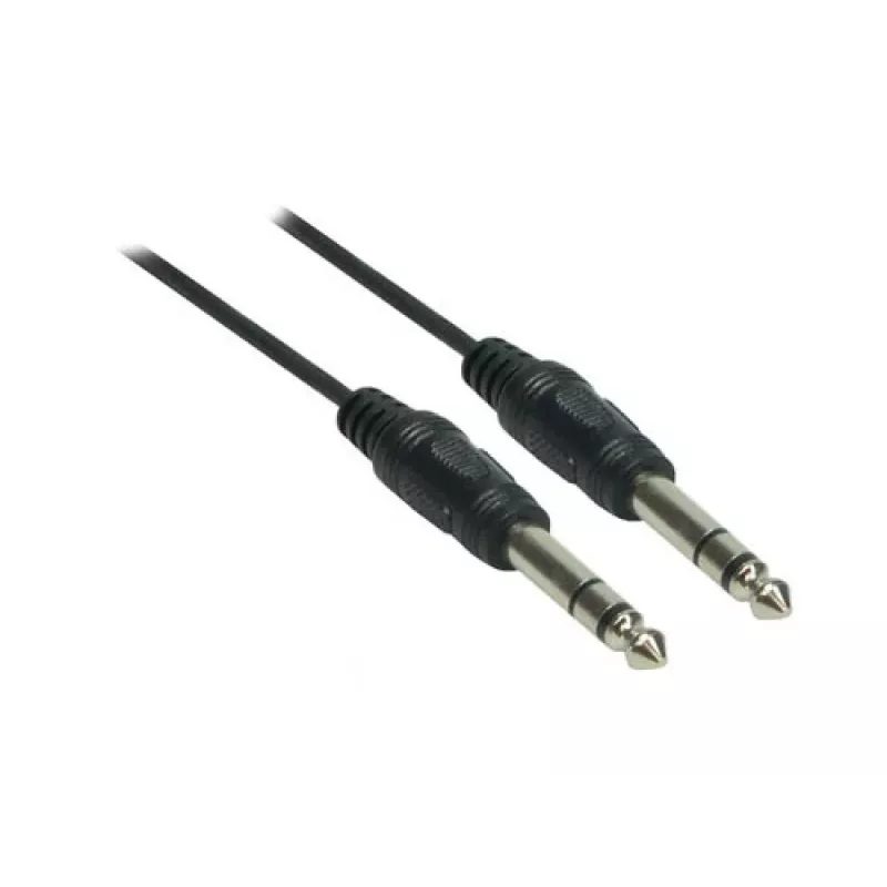 Good Connections cable de audio jack de 6,3 mm a jack de 6,3 mm, 1,5 m, niquelado, negro 1963-015