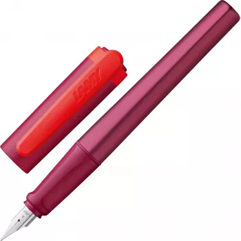LAMY nexx estilográfica Multi-Red A (principiantes) con agarre ergonómico y plumín de acero inoxidable 1241765