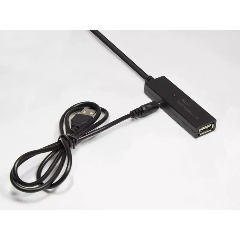 Good Connections cable alargador USB 2.0 activo, conector macho Type-A a conector hembra Type-A, cobre, negro, 15 m (GC-M0133)