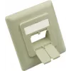 GoodConnections placa central 50x50 mm con marco embellecedor 80x80 mm para tomas de red, blanco perla RAL1013 (GC-N0154)