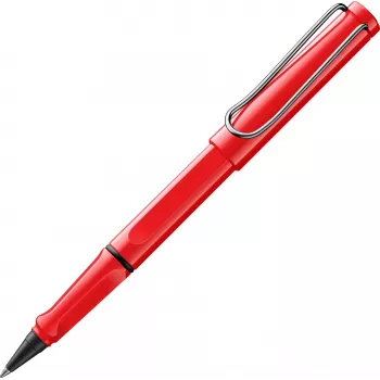 LAMY Safari bolígrafo de tinta gel rojo brillante con clip metálico y agarre ergonómico, incluye cartucho de tinta T 10 1240183