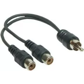 Good Connections 5901-KA cable adaptador de audio, 1x conector macho RCA a 2x conector hembra RCA, 0,2 m, negro