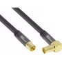 GoodConnections cable de antena SAT SmartFLEX, conector coaxial IEC acodado a conector hembra, dorado, cuádruple apantallado, 120 dB de apantallamiento, negro, 30 m (GC-M2080)